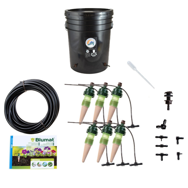 Blumat Small Box Kit - w/ 5-Gallon Reservoir - Automatic Drip Irrigation System for up to 6 Plants 1